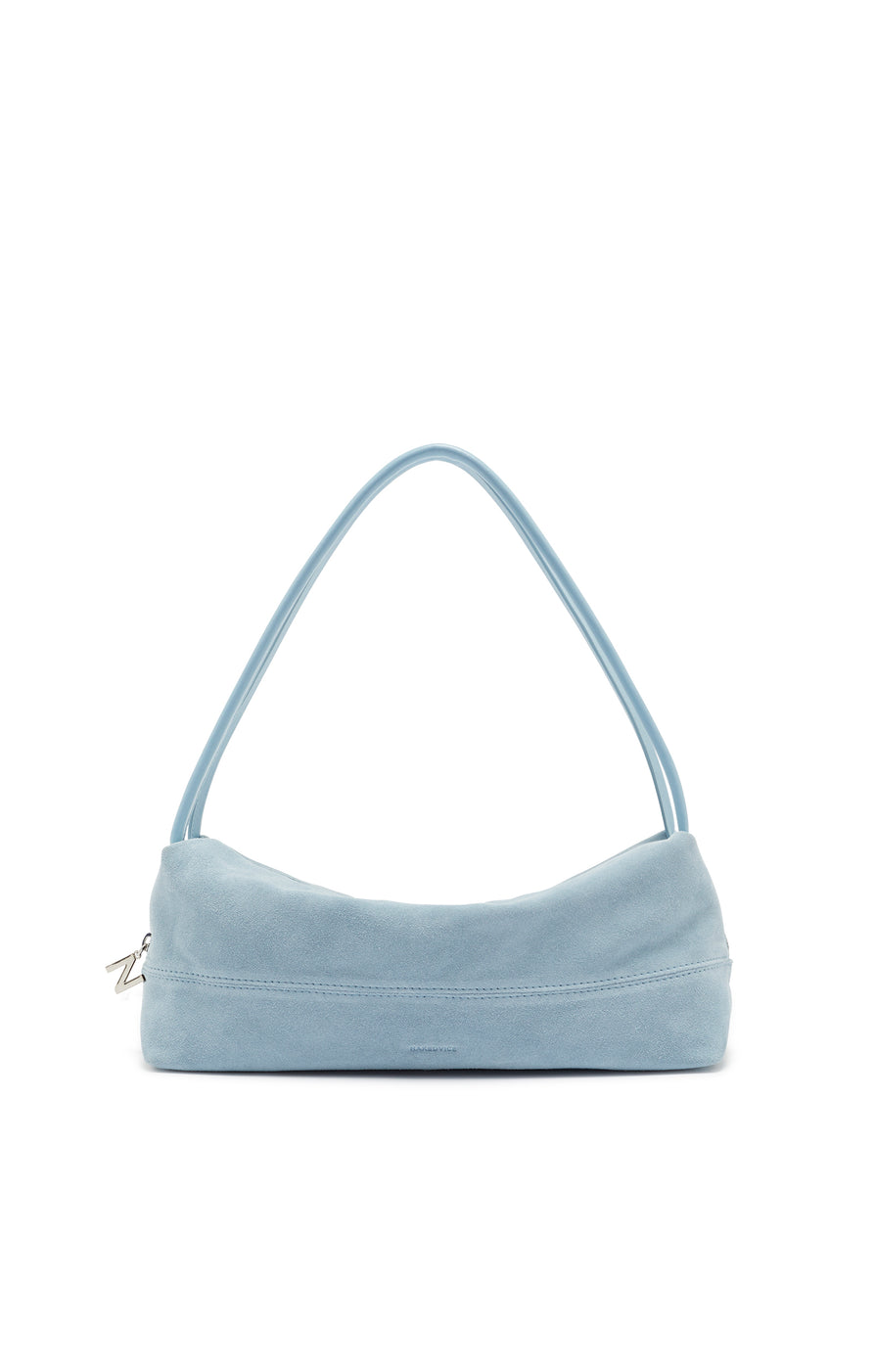 THE LEYLA POWDER BLUE SUEDE BAG