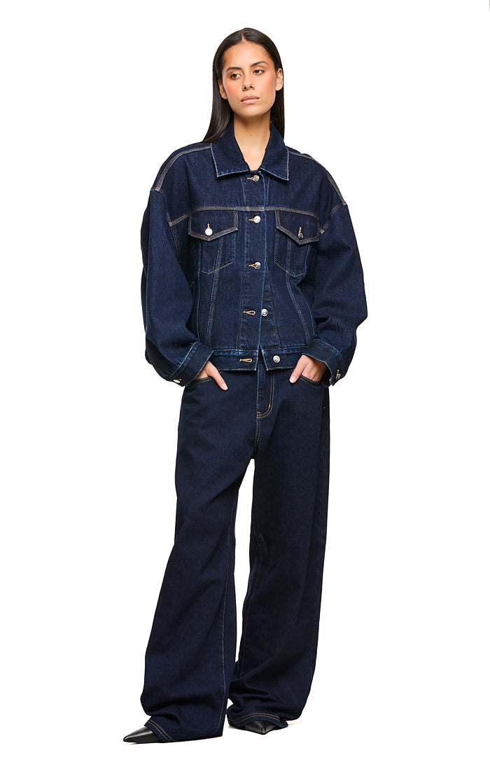 THE MAXWELL INDIGO JACKET | model