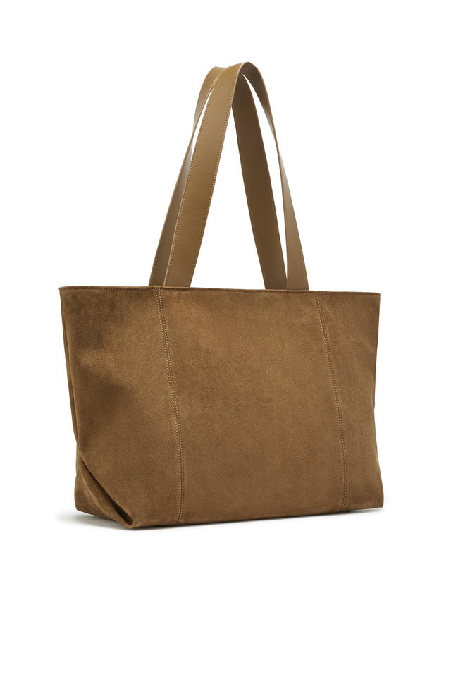 THE GINA MOCHA SUEDE BAG