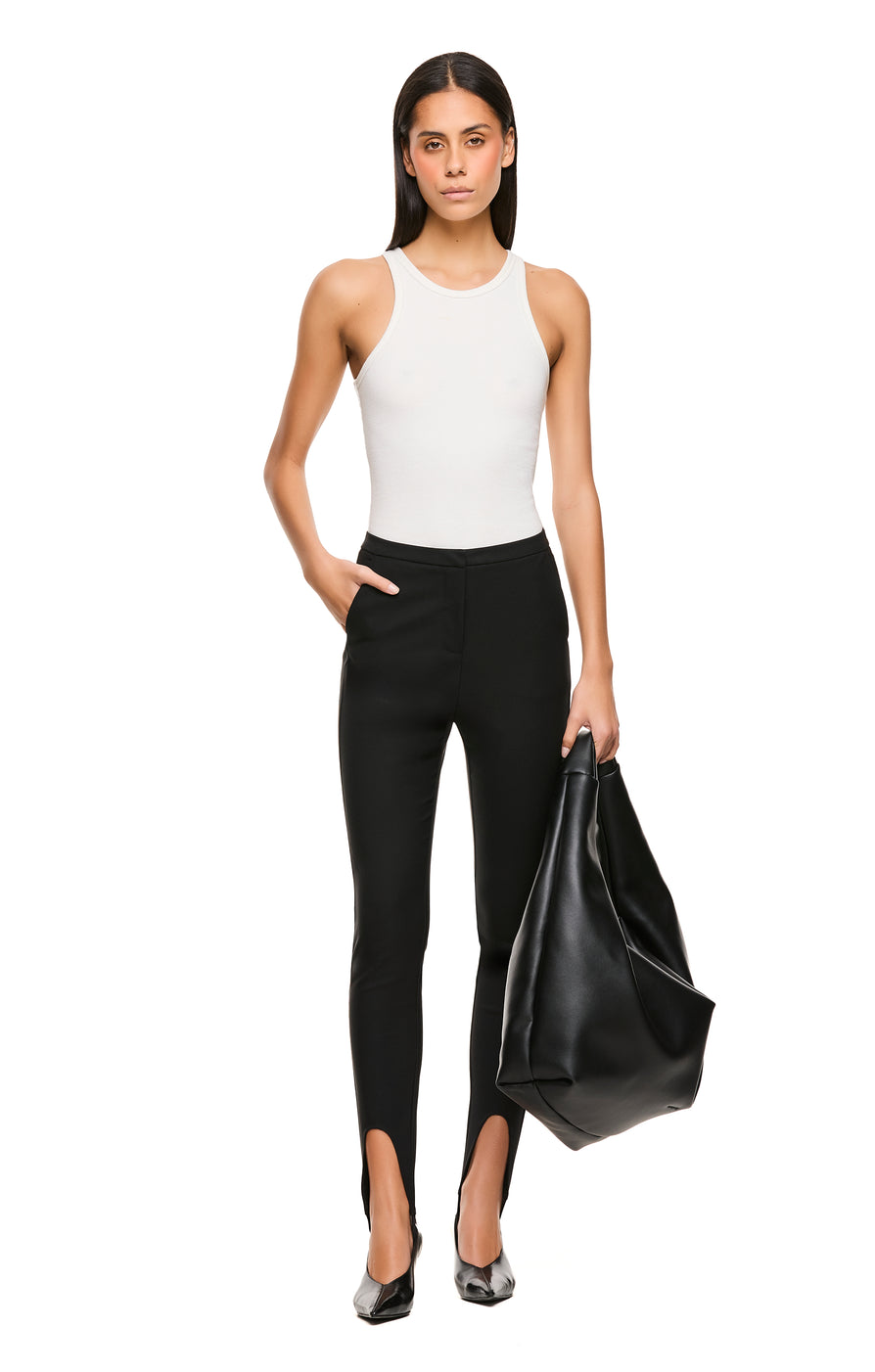 THE ALEXIS BLACK STIRRUP PANT model