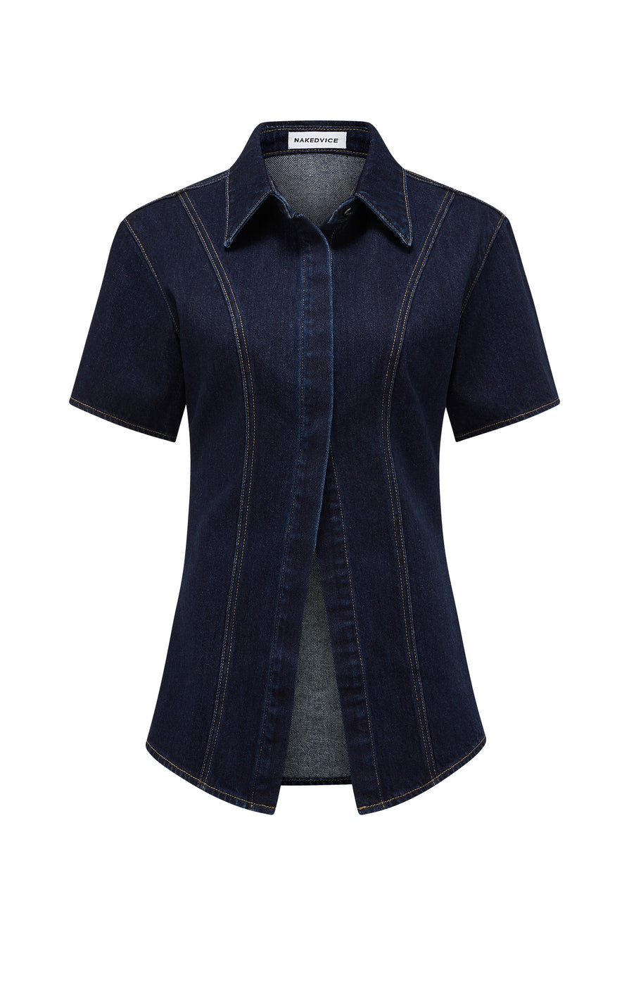 THE WATSON DARK INDIGO SHORT SLEEVE SHIRT | GHOST