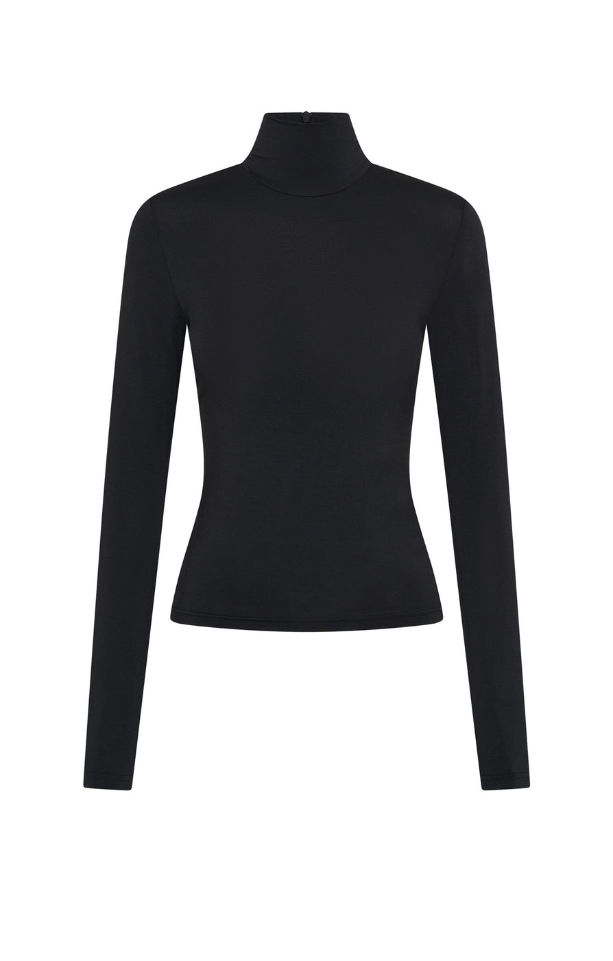 THE TULSA BLACK TURTLENECK TOP | ghost