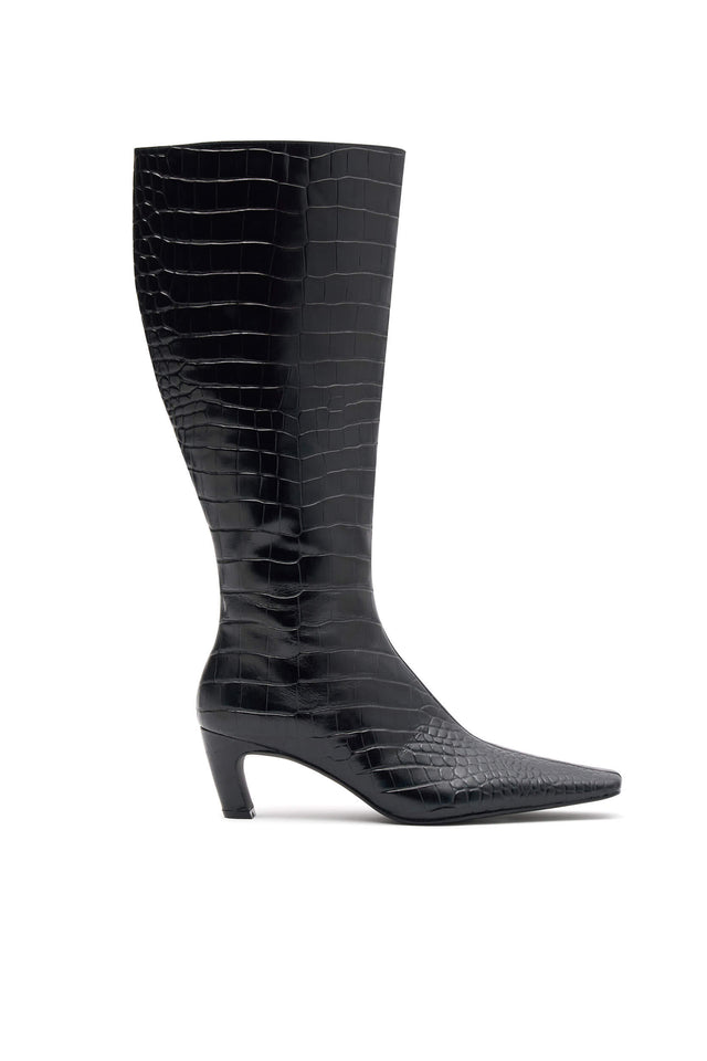 THE ASHER BLACK CROC BOOT