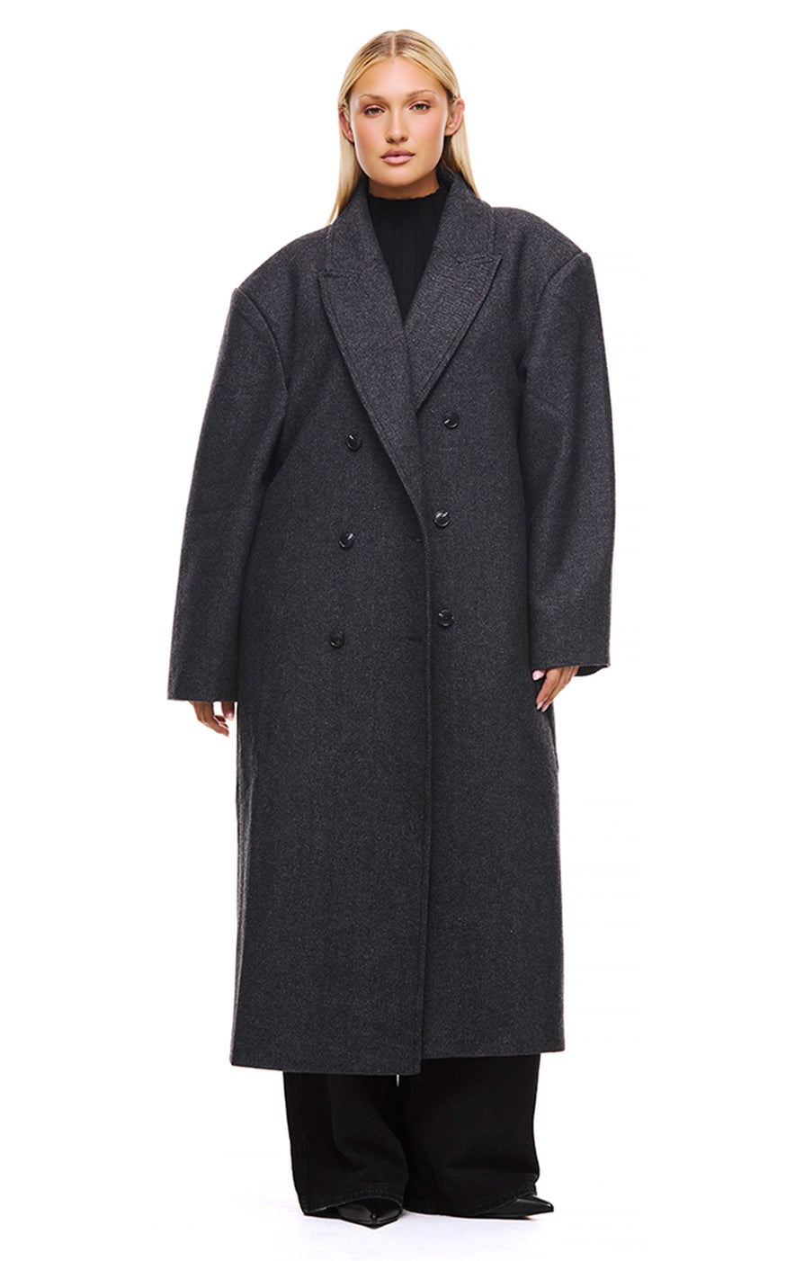 THE BOSTON OVERSIZED GREY COAT