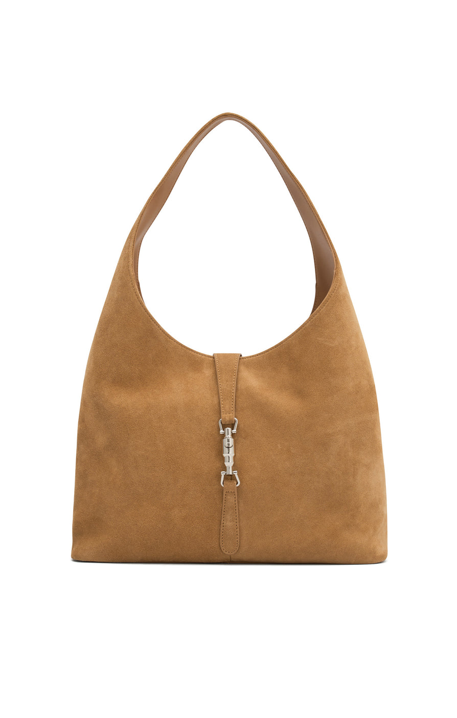 THE PIPER HONEY SUEDE BAG