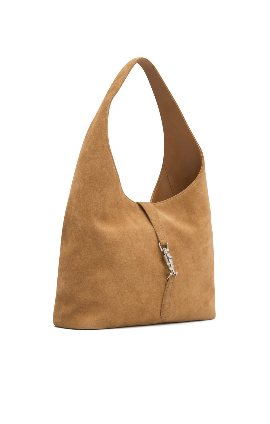 THE PIPER HONEY SUEDE BAG