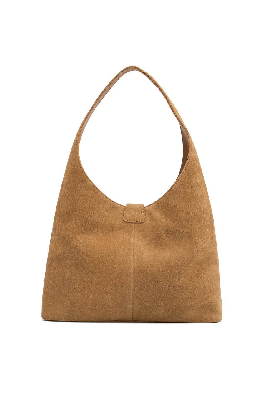 THE PIPER HONEY SUEDE BAG