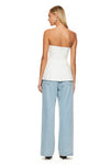 THE REMY WHITE STRAPLESS TOP | model