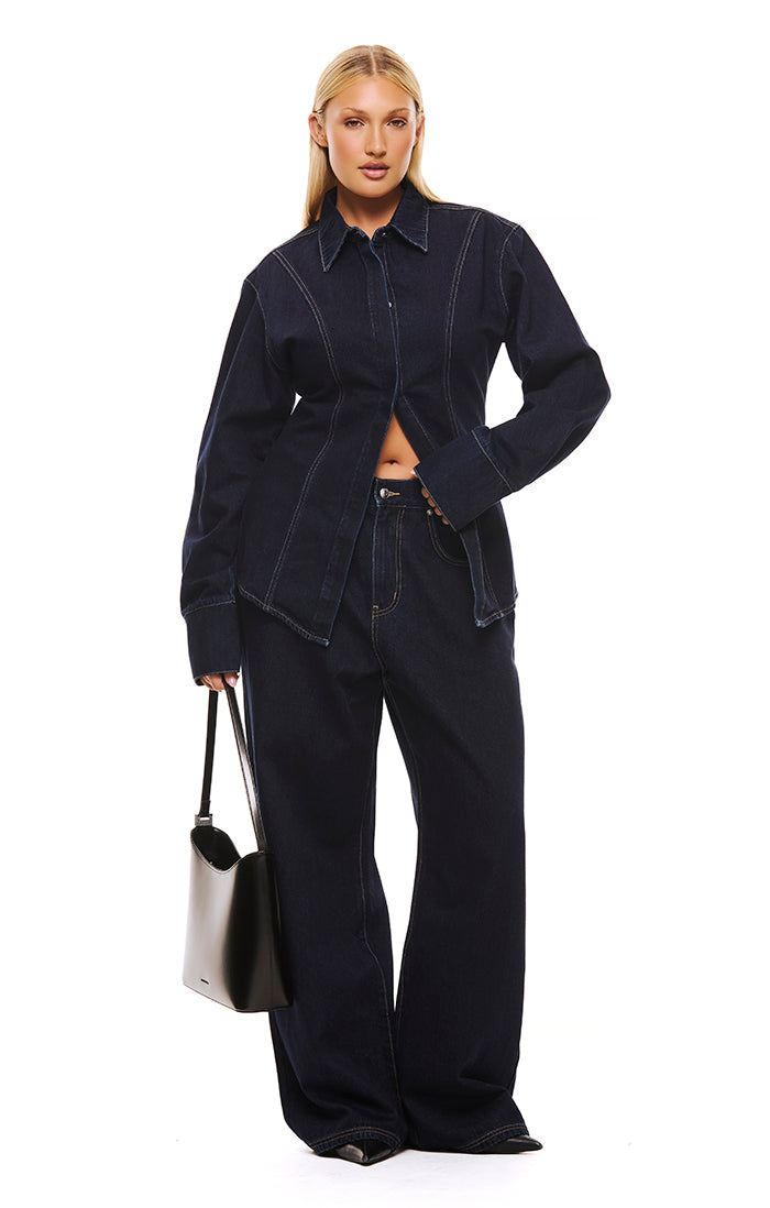 THE WATSON DARK INDIGO SHIRT | model