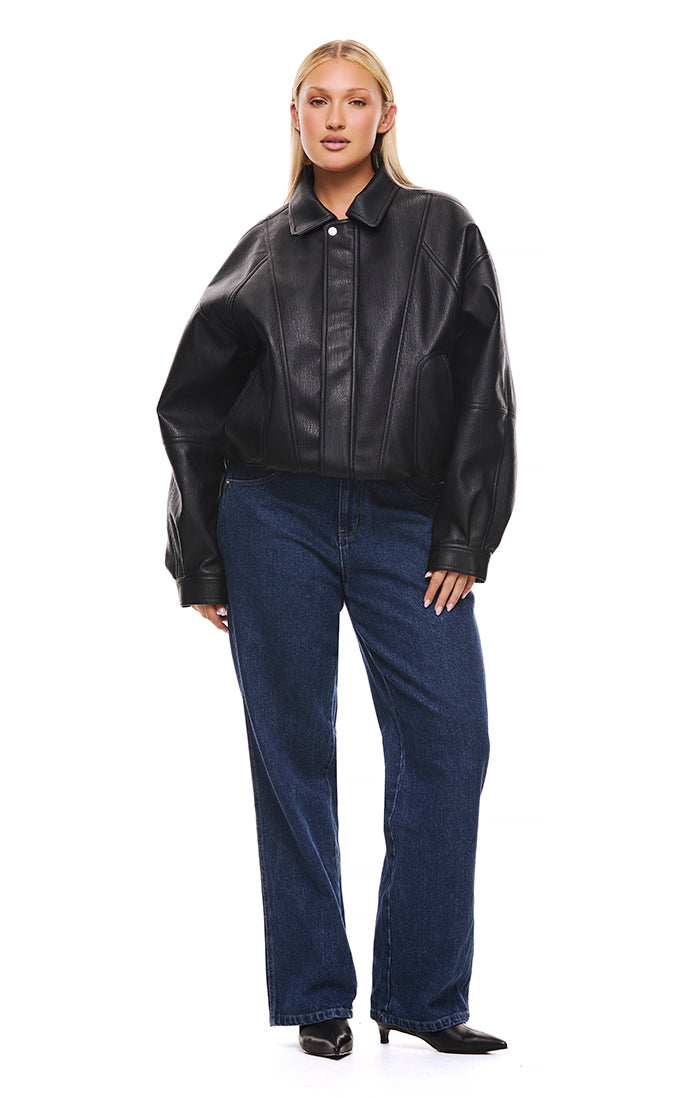THE TOREY BLACK JACKET | model