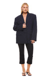 THE ISLA NAVY PINSTRIPE BLAZER | model