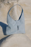 THE PIPER POWDER BLUE SUEDE BAG