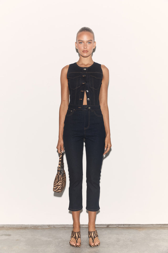 THE RINA DARK BLUE VEST 