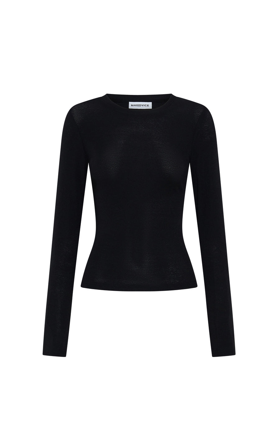 THE DOVE BLACK LONG-SLEEVE TOP | ghost