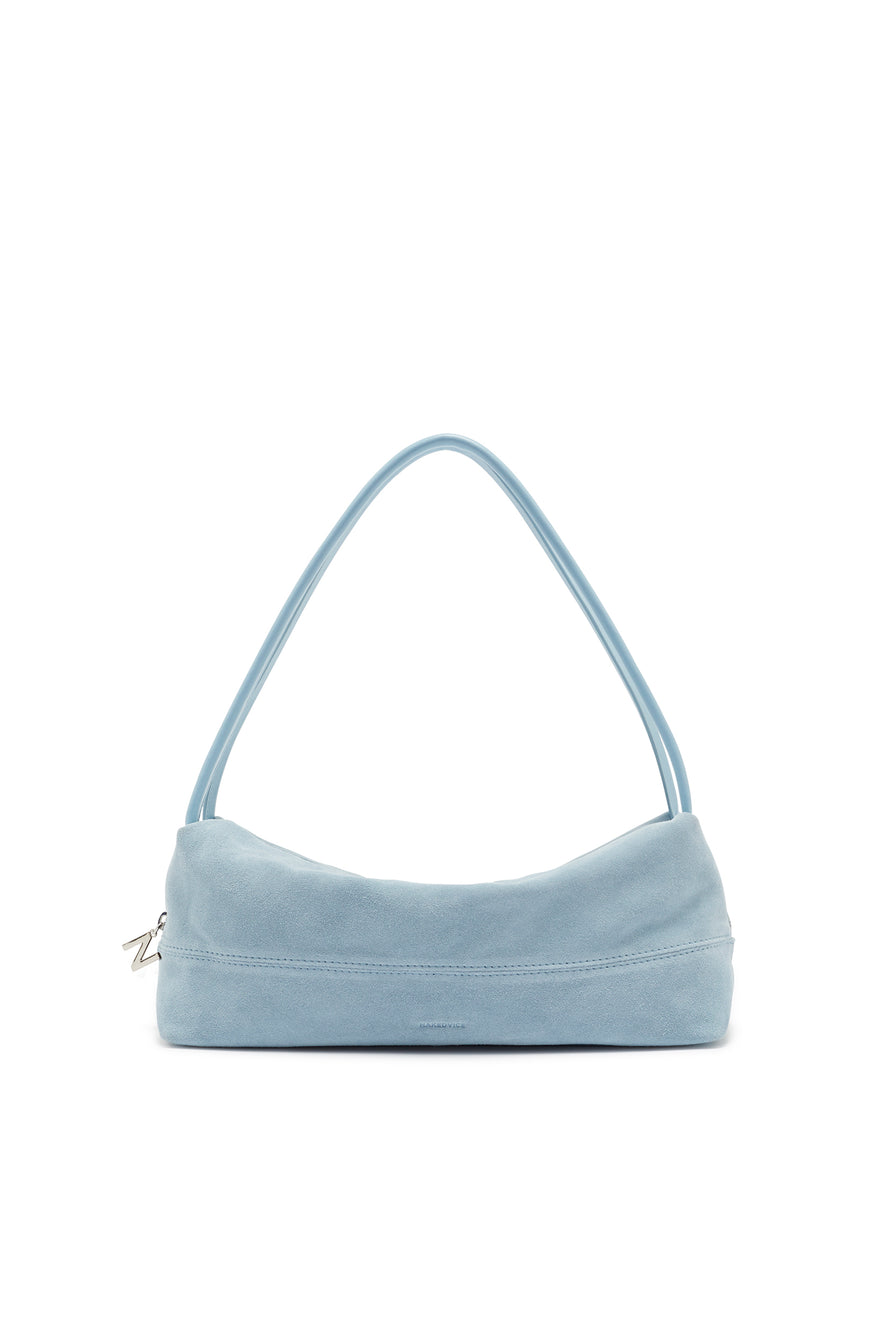 THE LEYLA POWDER BLUE SUEDE BAG
