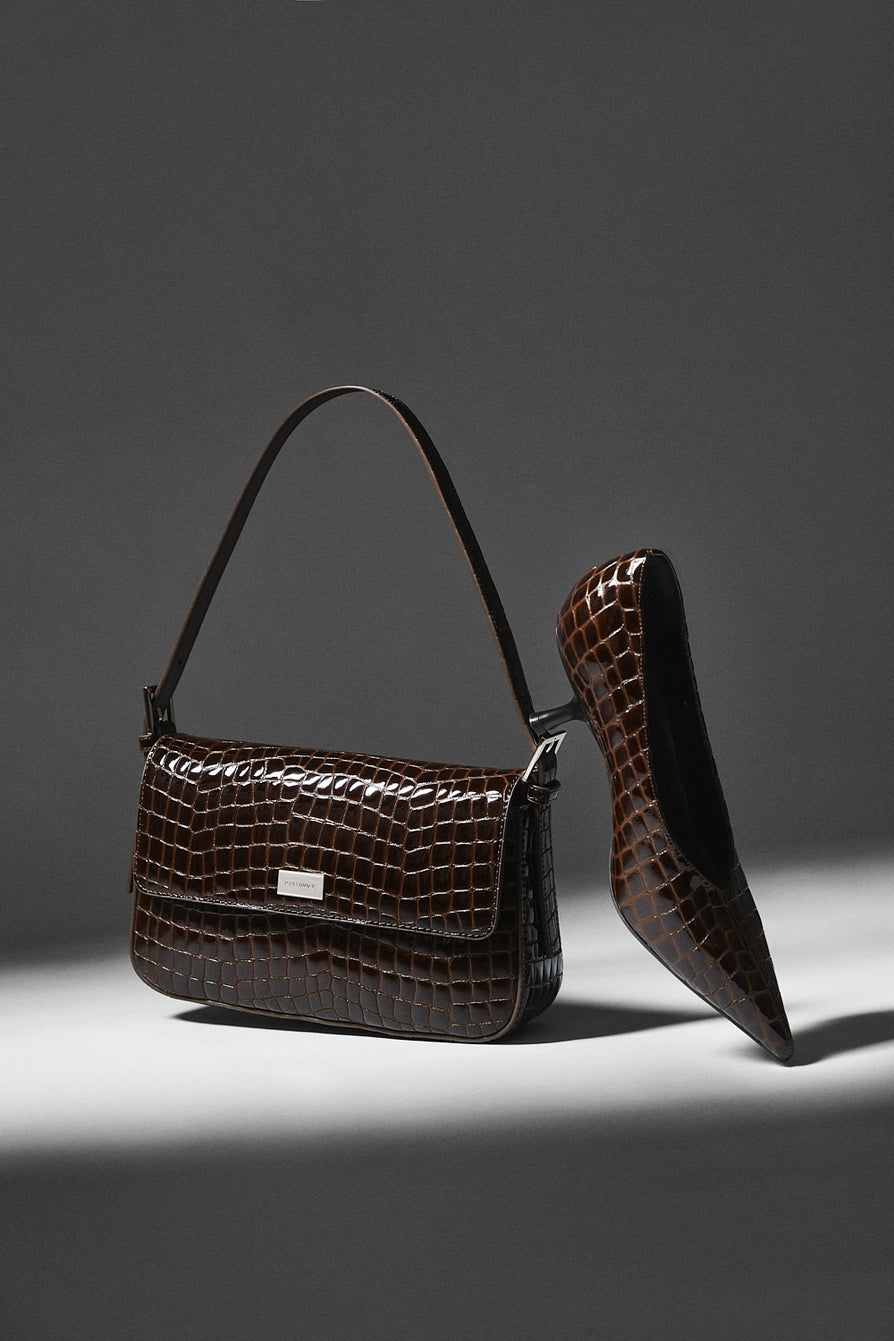 THE HILTON COFFEE CROC HEEL | LIFESTYLE