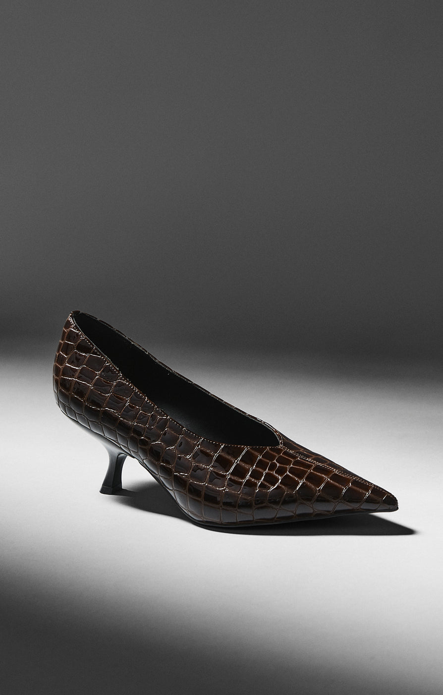THE HILTON COFFEE CROC HEEL | LIFESTYLE