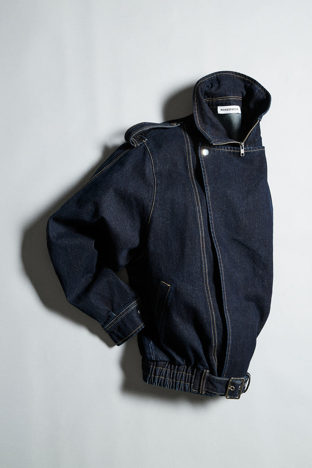 THE RORI RAW INDIGO DENIM JACKET 