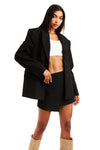THE CAMPBELL BLACK PINSTRIPE SKORT | model