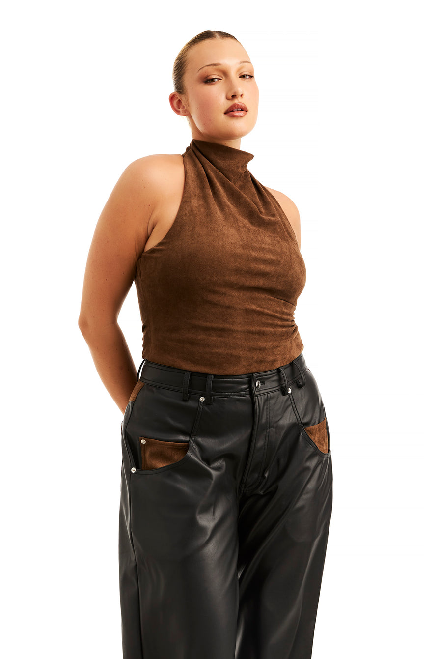 THE CANDICE SUEDE TOP | model