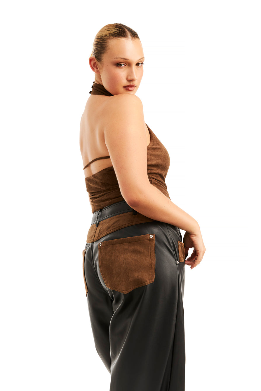 THE CANDICE SUEDE TOP | model