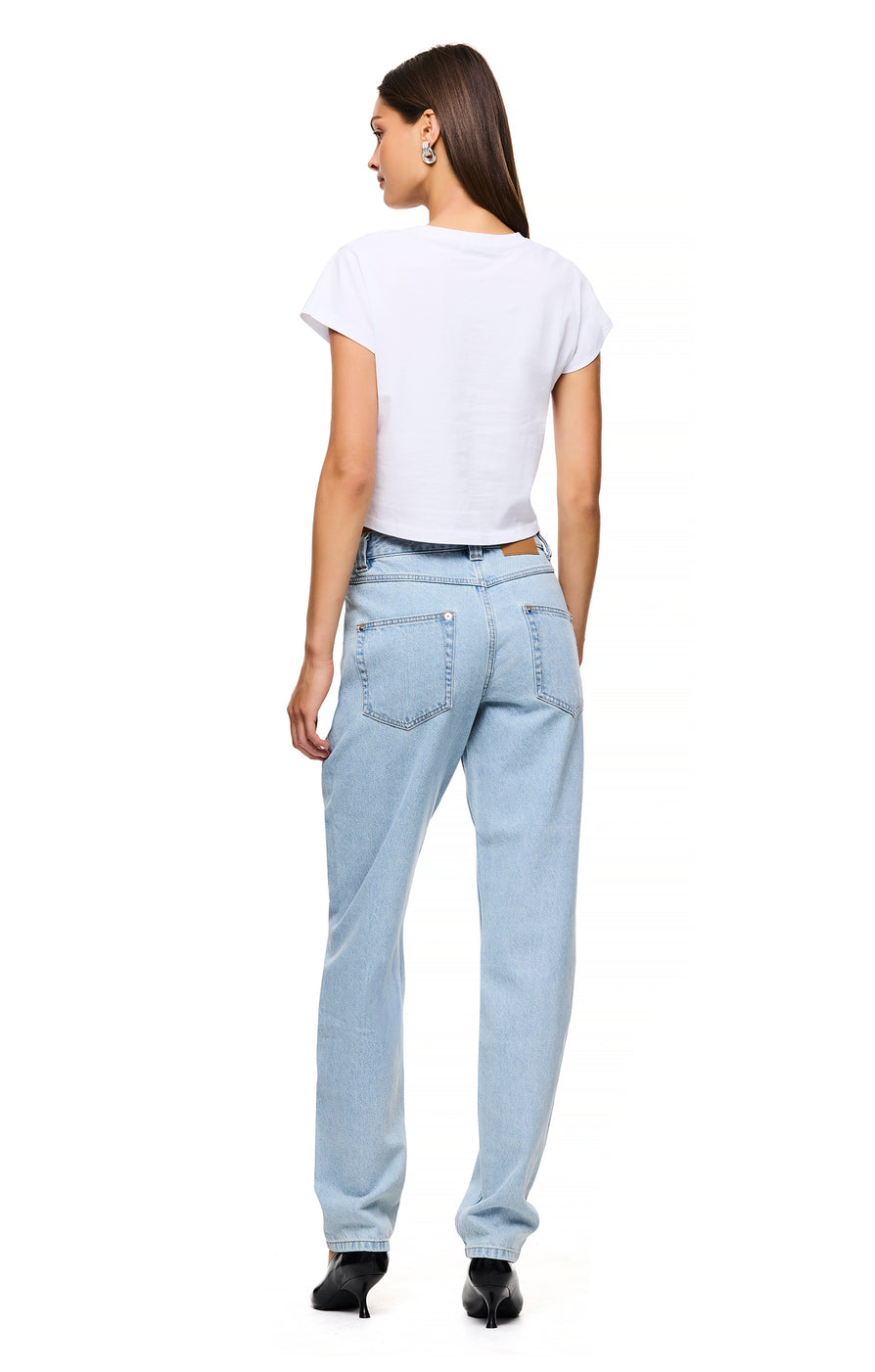 THE HUDSON LIGHT WASH JEAN | model
