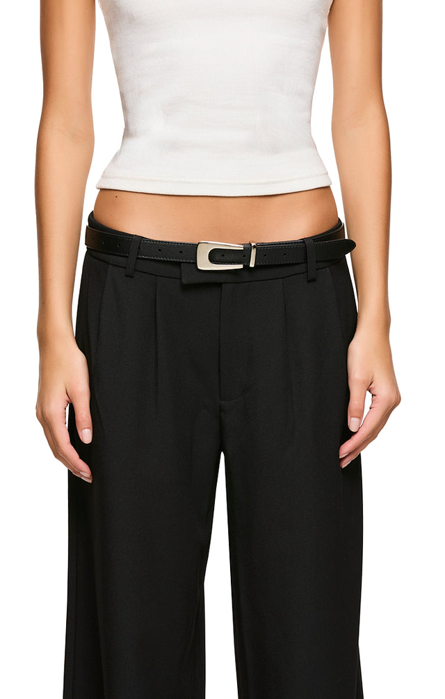 THE STASSIE BLACK SILVER BELT