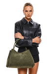 THE NYLA KHAKI SUEDE BAG | mod