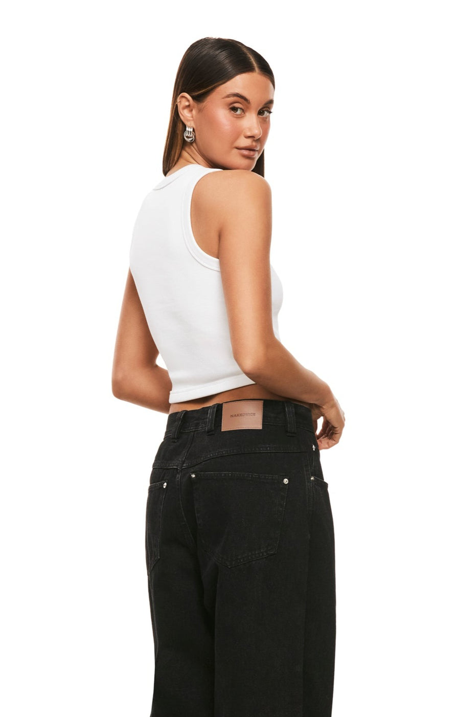 THE POLLY WHITE TANK TOP | model