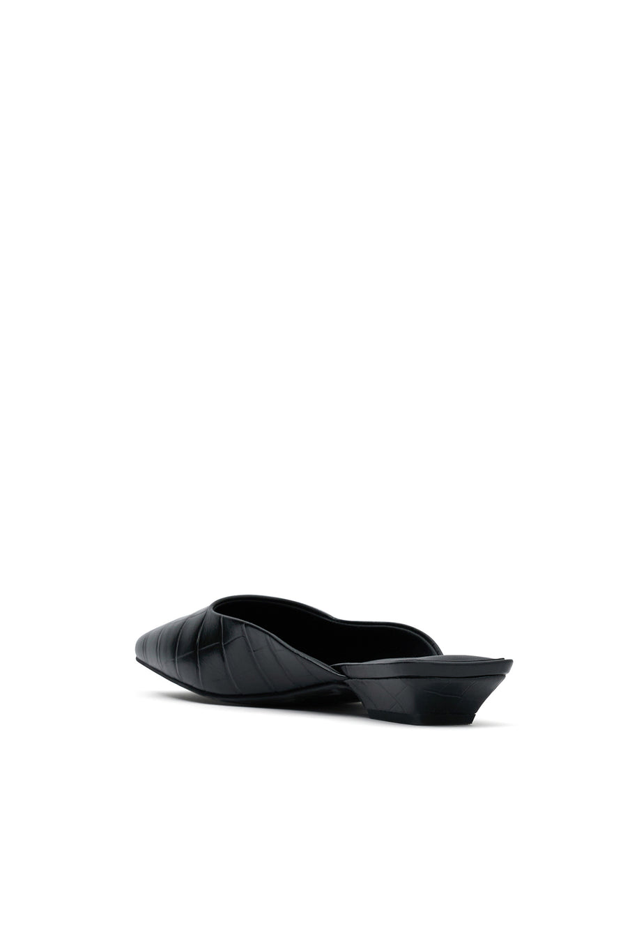 THE NOLAN BLACK CROC EMBOSSED MULE |