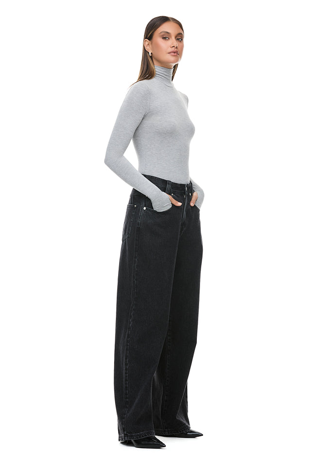 THE TULSA GREY MARLE TURTLENECK TOP 