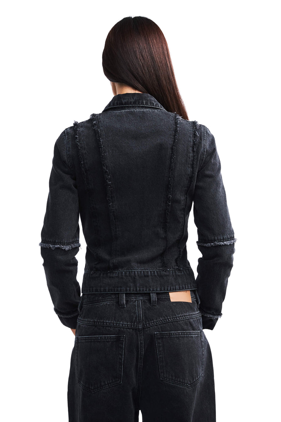 THE KINSEY JACKET BLACK DENIM | model