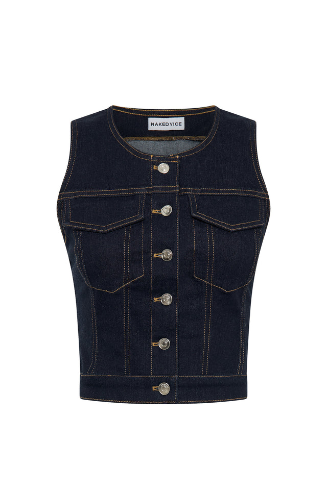 THE RINA DARK BLUE VEST 