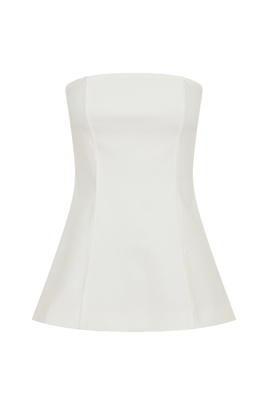 THE REMY WHITE STRAPLESS TOP | ghost