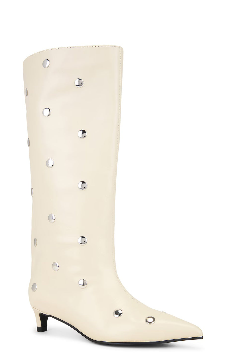 THE STACEY WHITE STUD BOOT | GHOST