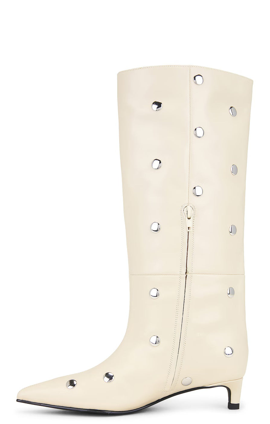 THE STACEY WHITE STUD BOOT | GHOST