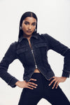 THE KINSEY JACKET BLACK DENIM | campaign