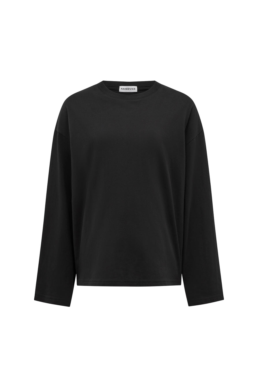 THE ARCHIE BLACK LONGSLEEVE TOP | GHOST