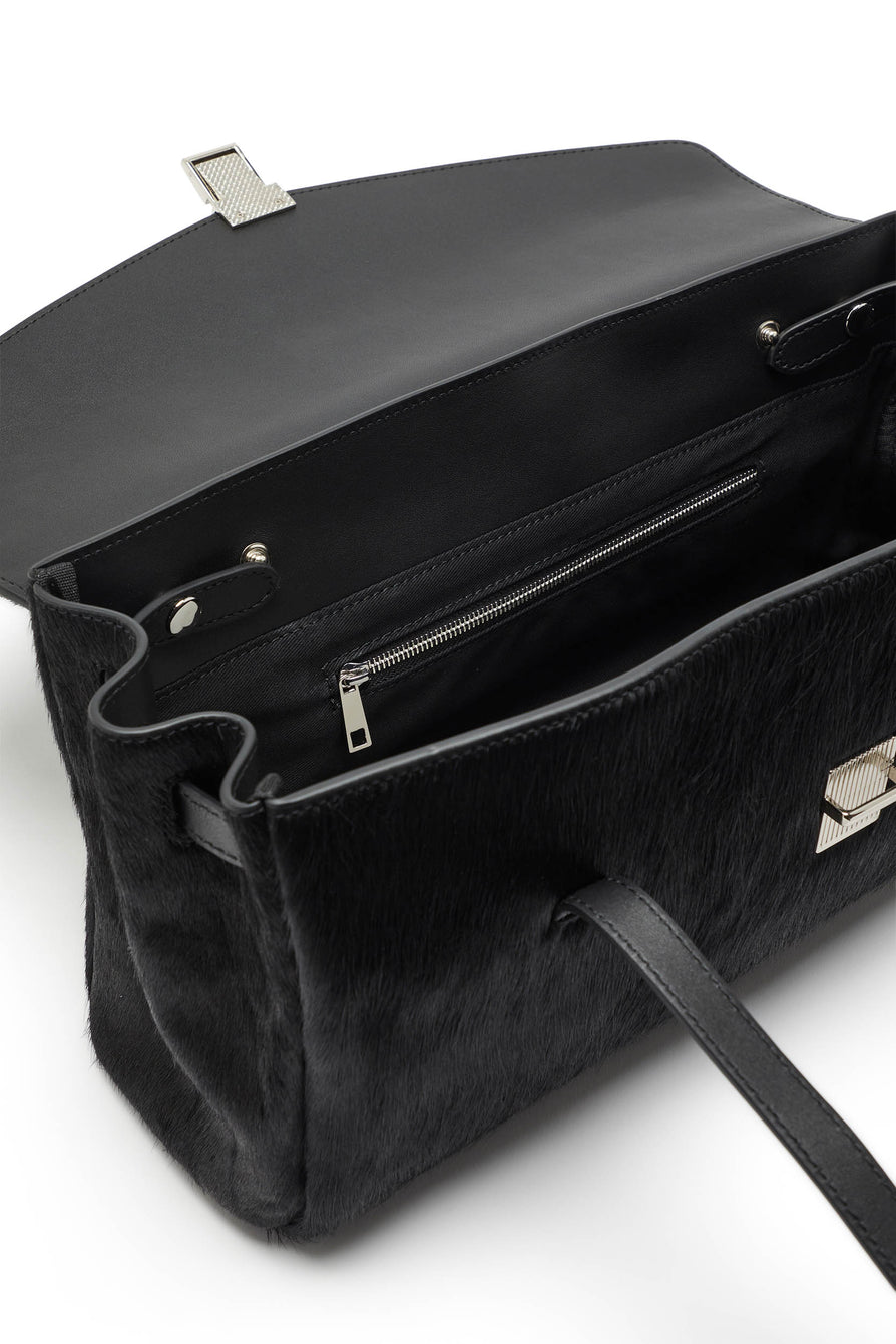 THE ABEL BLACK PONY HAIR BAG | ghost