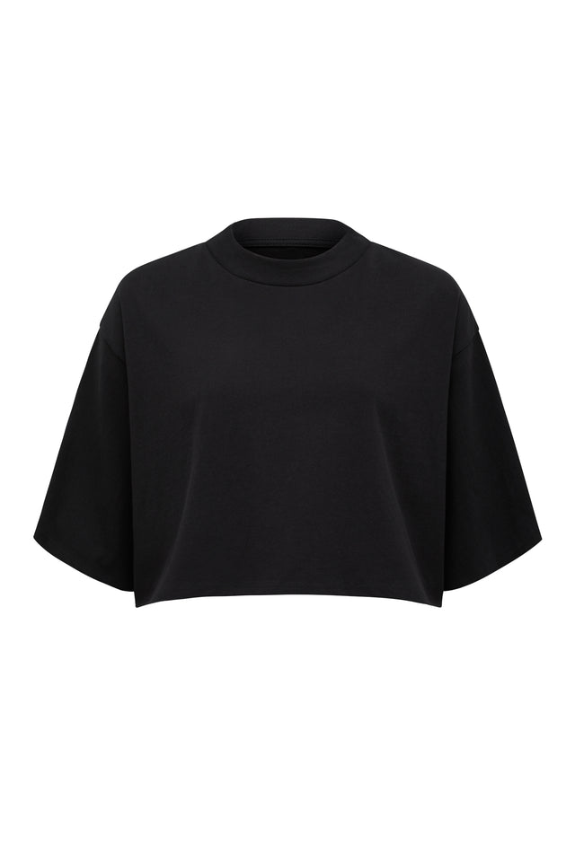 THE ALEX CROPPED BLACK TEE 