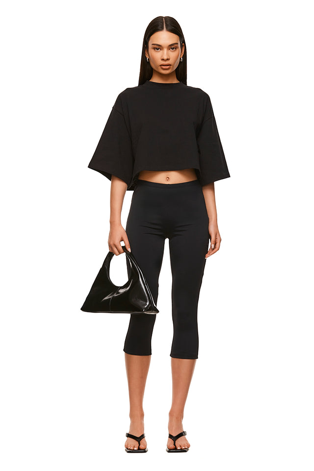 THE ALEX CROPPED BLACK TEE 