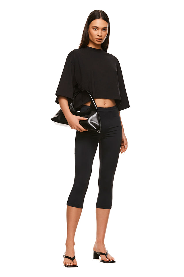 THE ALEX CROPPED BLACK TEE 