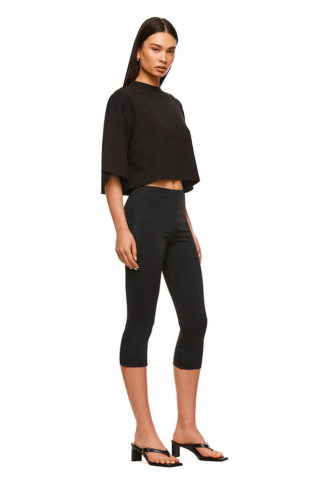 THE ALEX CROPPED BLACK TEE 