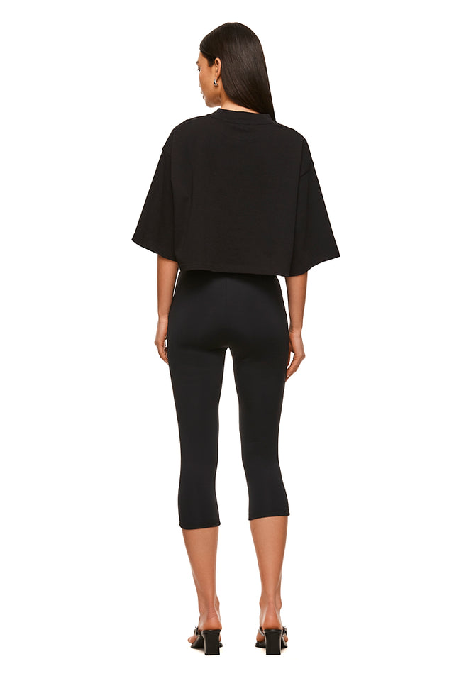 THE ALEX CROPPED BLACK TEE 