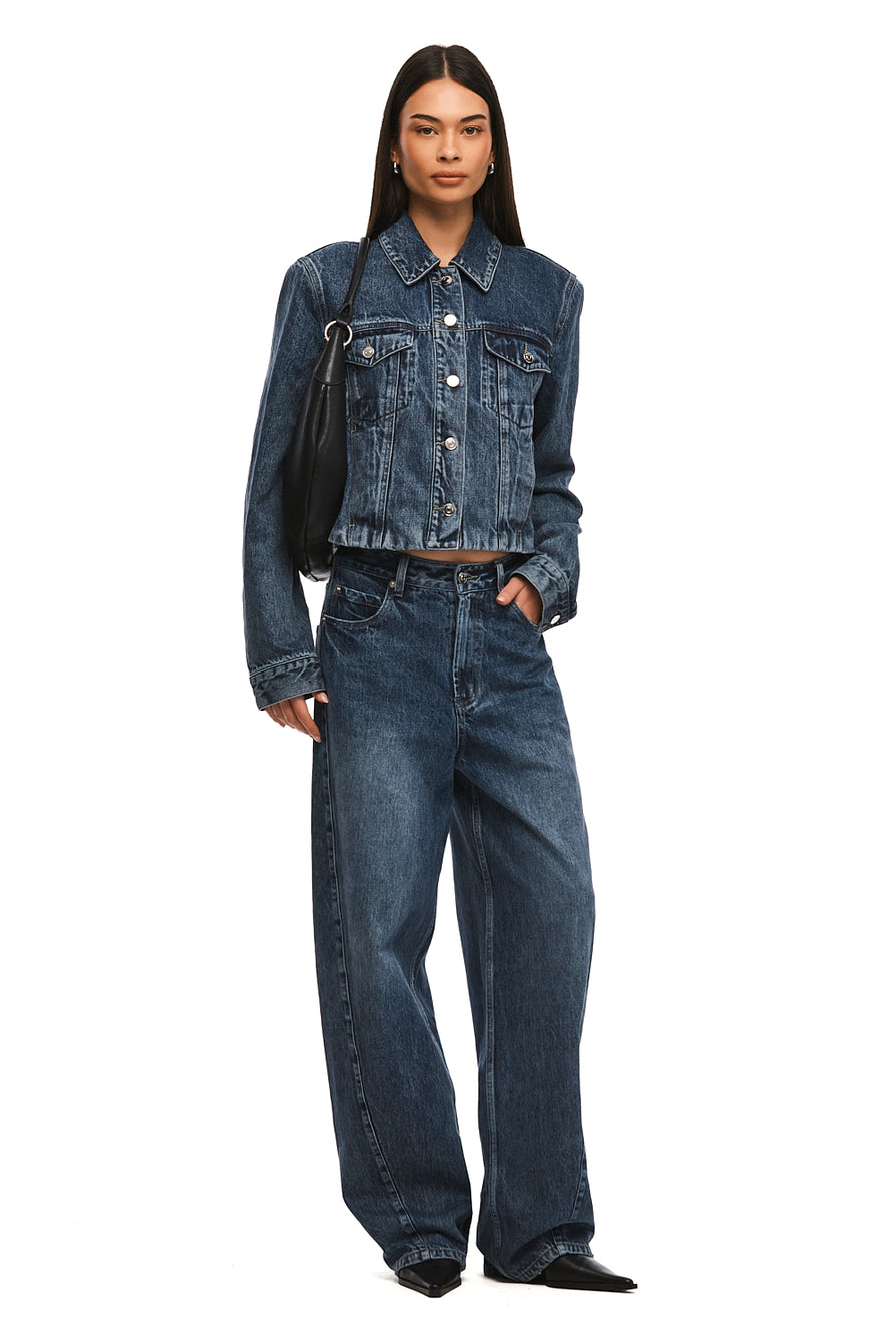 THE BAXTER WASHED INDIGO JACKET | MODEL