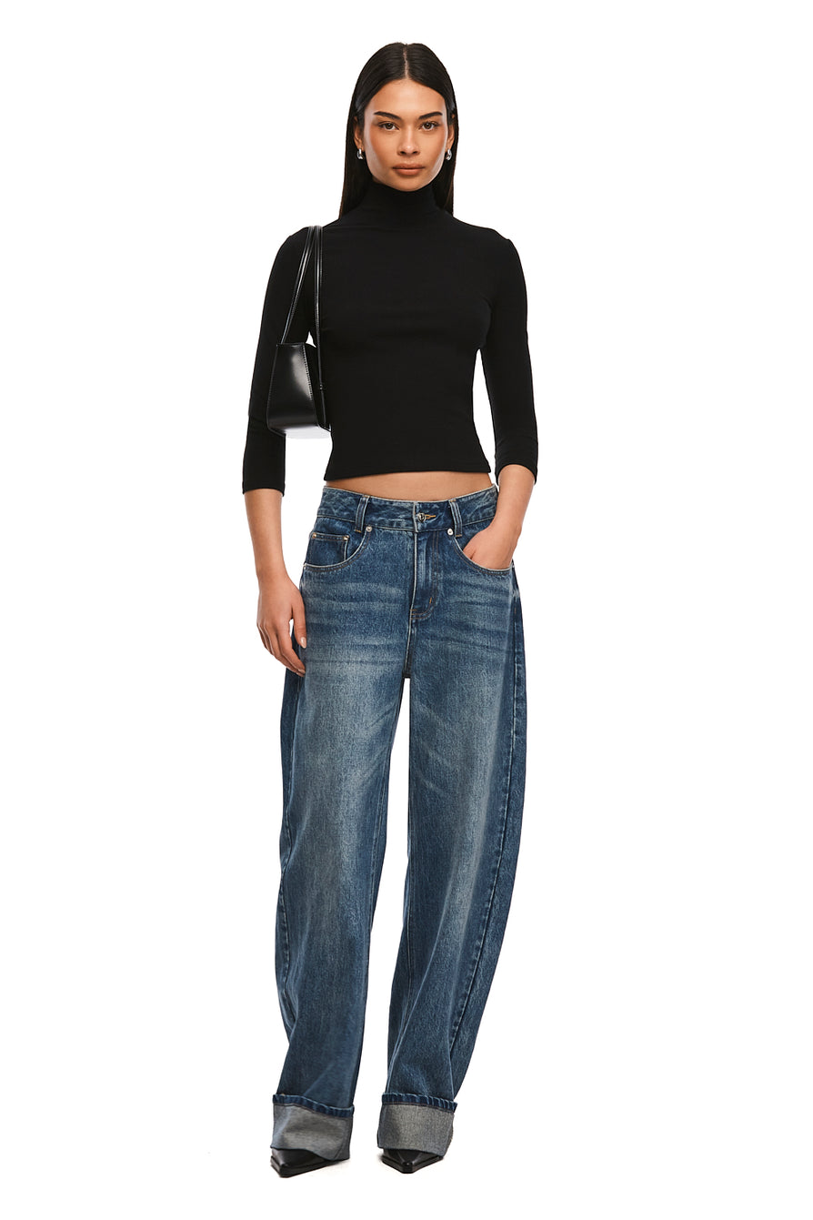 THE JENSEN TRUE BLUE CUFFED JEAN | MODEL