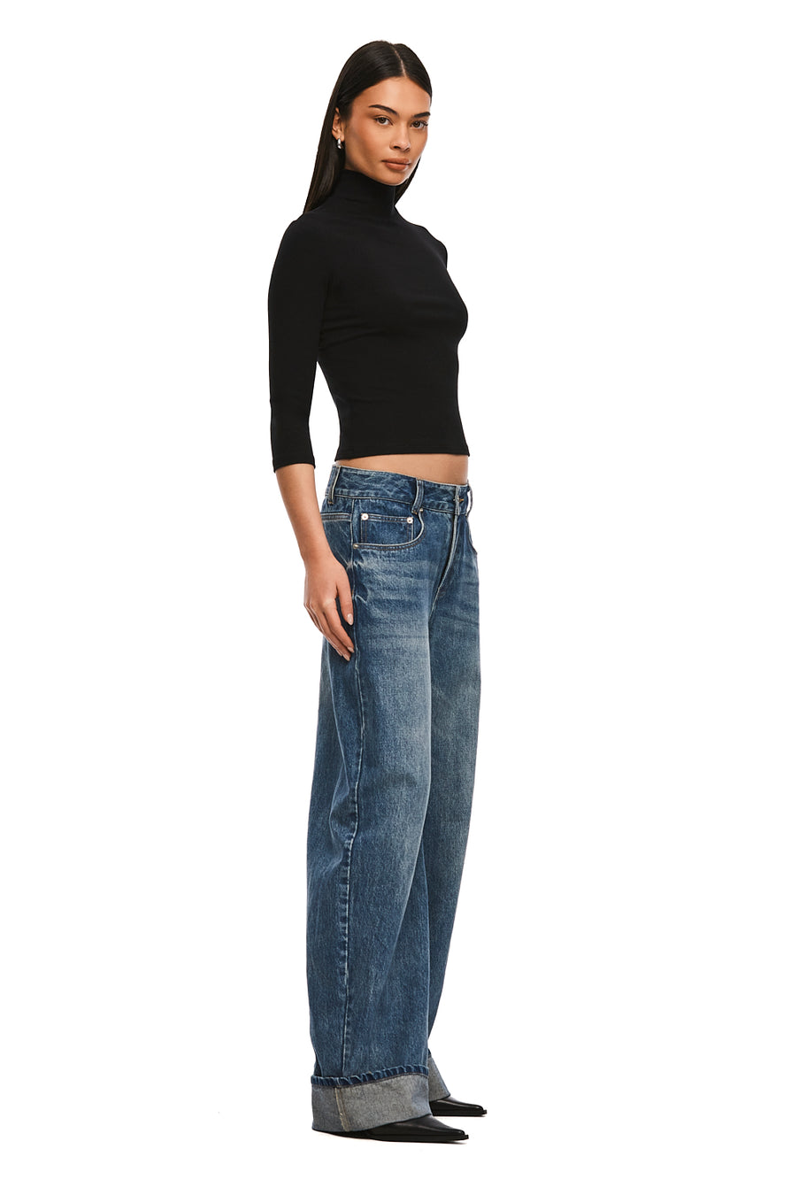 THE JENSEN TRUE BLUE CUFFED JEAN | MODEL
