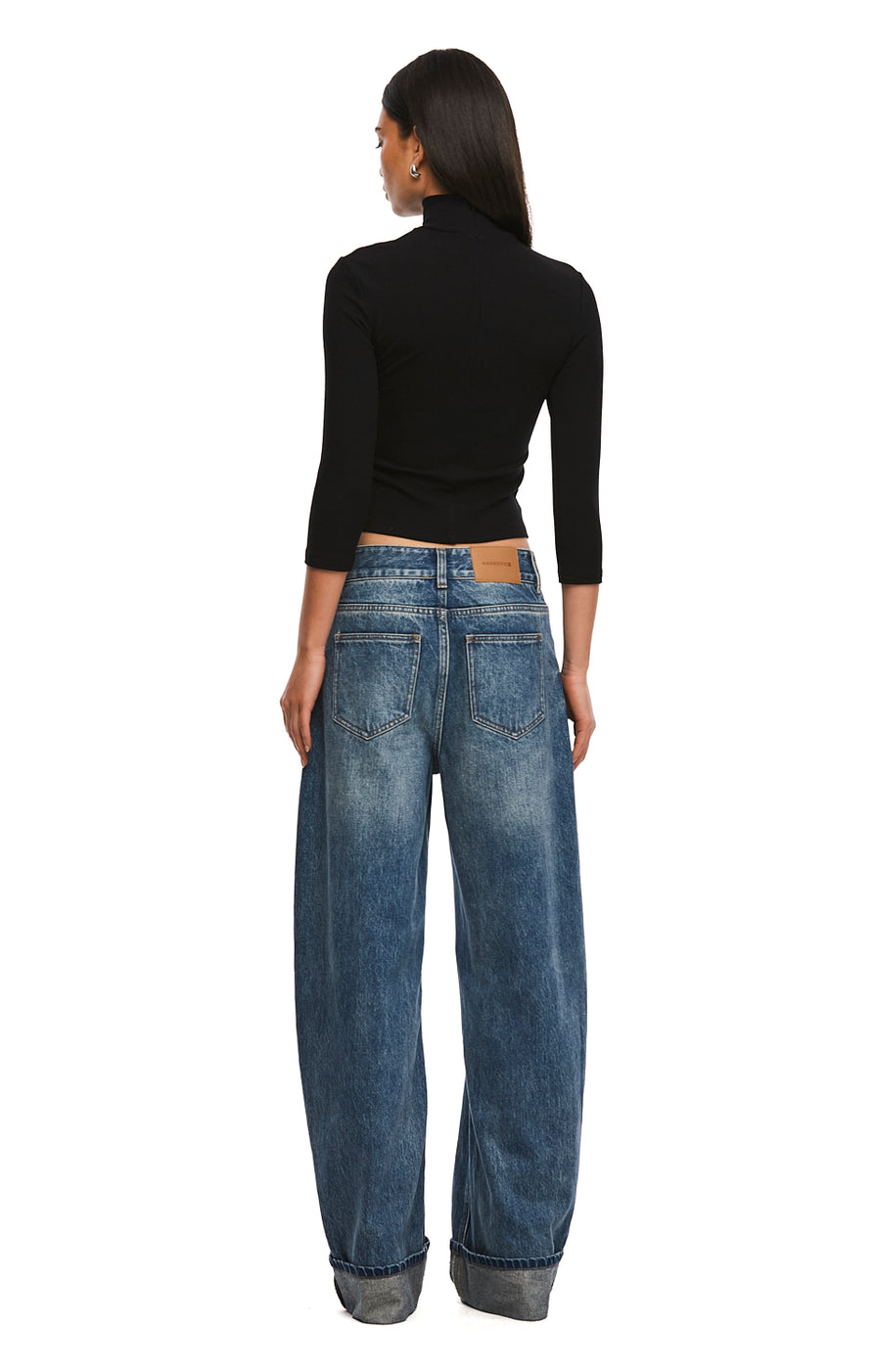 THE JENSEN TRUE BLUE CUFFED JEAN | MODEL