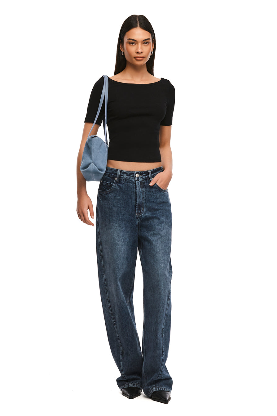 THE BAXTER WASHED INDIGO JEAN | MODEL