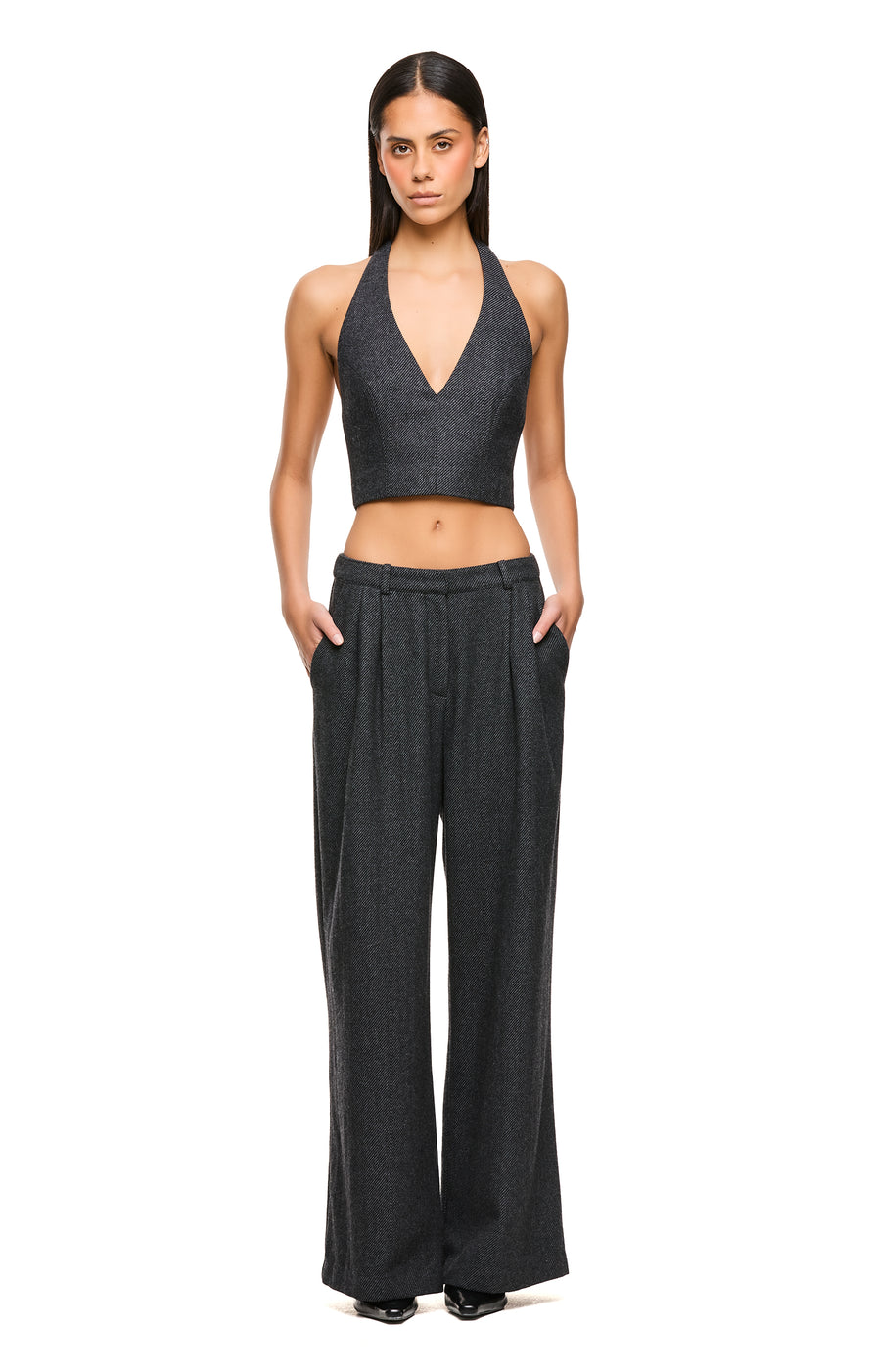 THE BOSTON GREY HALTER TOP | model